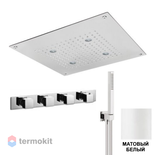 Душевой комплект скрытого монтажа AquaElite с термостатом белый матовый IF014