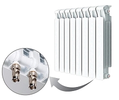 БиМеталлический радиатор Rifar Monolit Ventil 500 \ 6 секций \ 50мм с нижним правым подключением