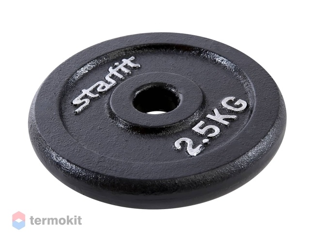 Диск чугунный Starfit BB-204 2,5 кг, d26 мм, черный