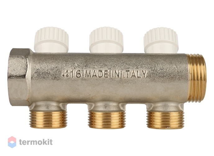 Stout Распределительный проходной коллектор ВР-НР 1" c 3 отводами 3/4"ЕК