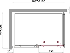 Душевой уголок BelBagno UNO 1850x1100x800 хром UNO-AH-1-110/80-C-Cr