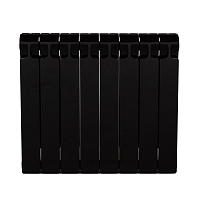 Секционный биметаллический радиатор Rifar Monolit 500 08 секций с боковым подключением Антрацит RAL 9005 Уцененный