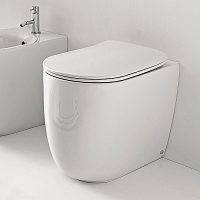 Унитаз приставной KERASAN Nolita с сиденьем белый глянцевый А0002400315+539101