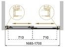 Душевая шторка на ванну CEZARES TANDEM-SOFT 1600х1450 хром TANDEM-SOFT-VF-2-160/145-C-Cr-IV