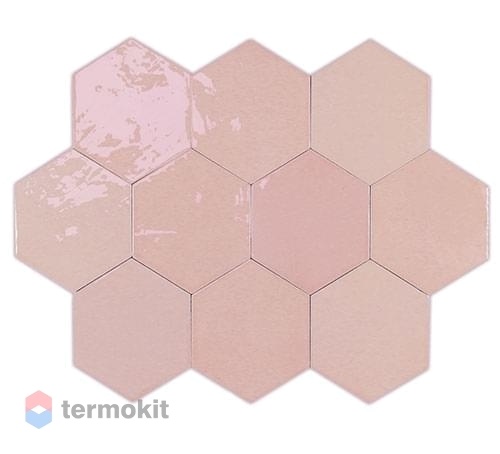 Керамическая плитка Wow Zellige Hexa Pink настенная 10,8x12,4