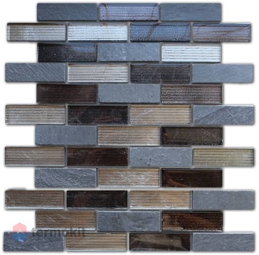 Мозаика Caramelle Mosaic Naturelle Alcantara nero (2,3x7,3) 26x29,8