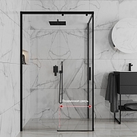 Душевой уголок PAINI Dax-DaxR 2000x1200x800 черный матовый 84YO12080