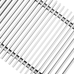 Декоративные решетки Techno ширина 380 мм Алюминиевые Серебряные