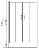 Душевой уголок Ceruttispa 1950x1000x1000 хром VIVA100