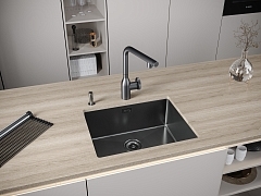 Мойка для кухни Paulmark NEXT вороненая сталь PM215444-GM