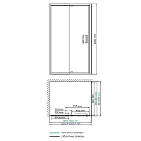 Душевой уголок WasserKRAFT Berkel 2000x1300x900 хром 48P33