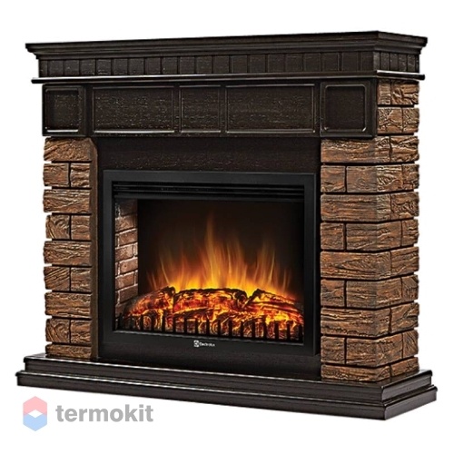 Портал Firelight Bricks Wood 30 камень темный, шпон венге