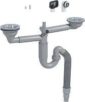 Сифон для мойки PREVEX P-loc двойной PL2-D9CF5-SANT-01