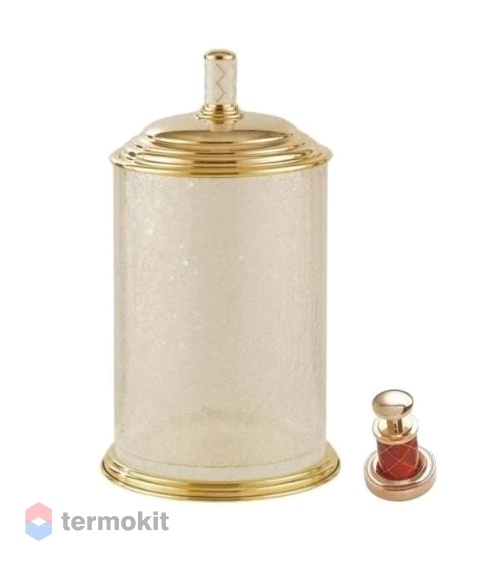 Ведро для мусора Boheme MURANO GOLD стекло (рубиновое) 10914-R-G