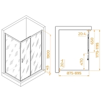 Душевой уголок RGW Passage PA-245B 1900x900x1200 черный 410824592-14