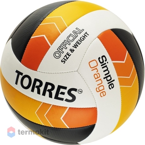 Мяч волейбольный TORRES SIMPLE ORANGE, р.5 V32125