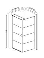 Душевой уголок AQUAme 1950x900x900 черный матовый AQM5215-LH-9