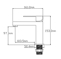Смеситель для раковины NTBagno черный матовый/розовое золото NT9001BG УЦЕНЕННЫЙ
