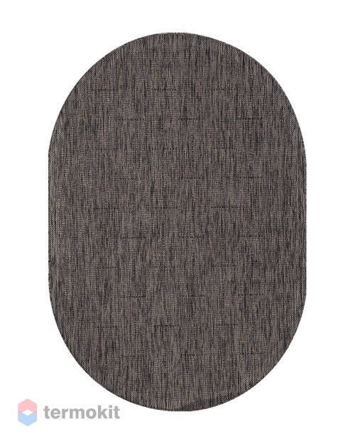 Ковёр Merinos Vegas 120x170 овальный тёмно-серый/чёрный S008