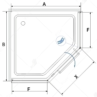 Душевой уголок RGW Hotel HO-084Gb 1950x900x900 золото брашированное 350608499-016