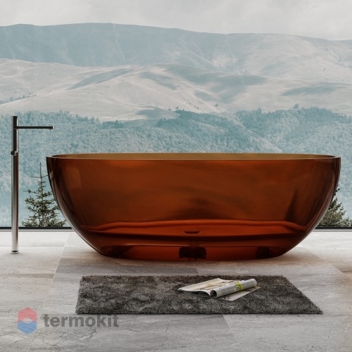 Прозрачная ванна ABBER Kristall 1650x780 коричневый AT9701Opal