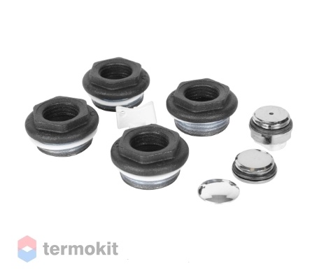 Монтажный комплект Global KIT для подключения радиатора 1/2" Черный
