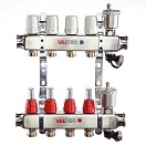 Коллекторный блок Valtec 1" x 3/4", "евроконус" со встроенными расходомерами на 5 контуров