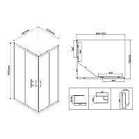 Душевой уголок Vincea City 1950x1000x800 (текстурное стекло) хром VSS-5CT8010MT