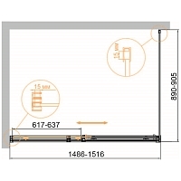 Душевой уголок Cezares Duet Soft-M 1950x1500x900 хром DUET SOFT-M-AH-1-150/90-C-Cr