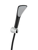 Ручной душ Kludi Fizz 1 режим, с держателем, черный/хром 6765087-00