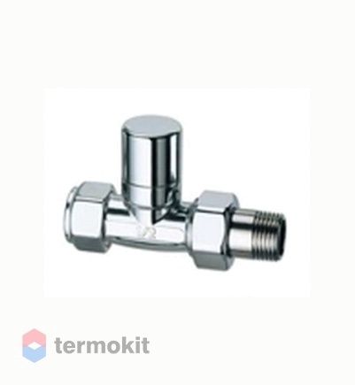 Far Вентиль запорный прямой, серебро, гайка 1/2" М24х19, EPDM