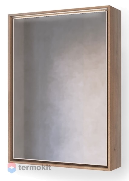Зеркальный шкаф RAVAL Frame 75 с подсветкой, розеткой Дуб трюфель Fra.03.75/DT
