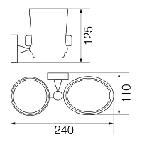 Стакан для зубных щеток Veragio BONJOUR VR.BNR-7843.BR УЦЕНЕННЫЙ