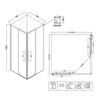 Душевой уголок Niagara Nova 1950x900x900 хром NG-6623-34
