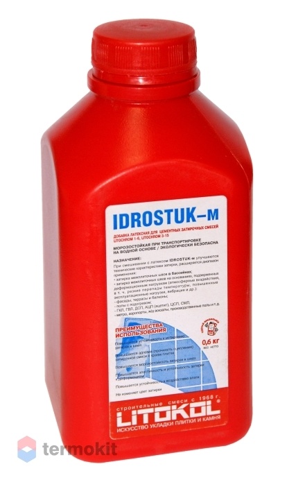 Litokol Добавка латексная Idrostuk-m для цементных затирочных смесей 0,6кг