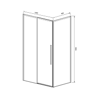 Душевой уголок Vincea Slim-N 2000x1400x900 (тонированное стекло) черный VSR-4SN9014CGB