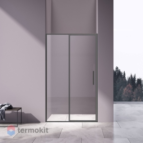 Душевая дверь Vincea Slim 8mm 1200х1950 вороненая сталь VDP-4SL120CLGM