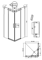 Душевой уголок Grossman Classic 1950x800x800 черный матовый 300.K33.04.8080.21.00