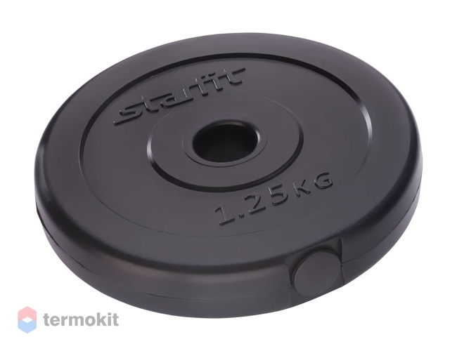 Диск пластиковый Starfit BB-203 1,25 кг, d26 мм, черный