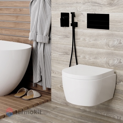 Встраиваемый смеситель с гигиеническим душем WasserKRAFT черный А66096