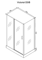 Душевой уголок Ceruttispa 1950x1200x900 черный Victoria120B