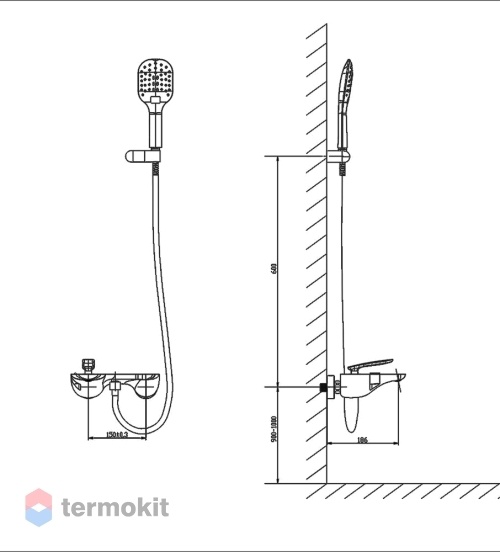 Смеситель для ванны с душем Timo Helmi 4014/00-16Y chrome white