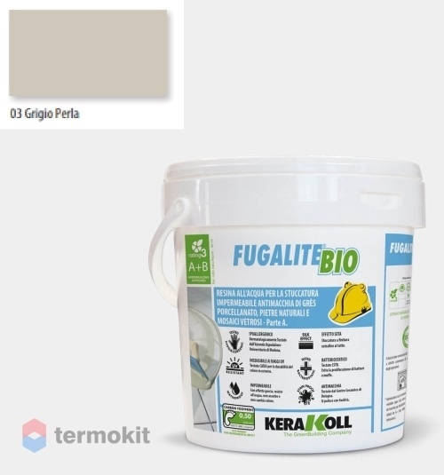 Затирка Kerakoll Fugalite Bio эпоксидная 03 Grigio Perla 3кг