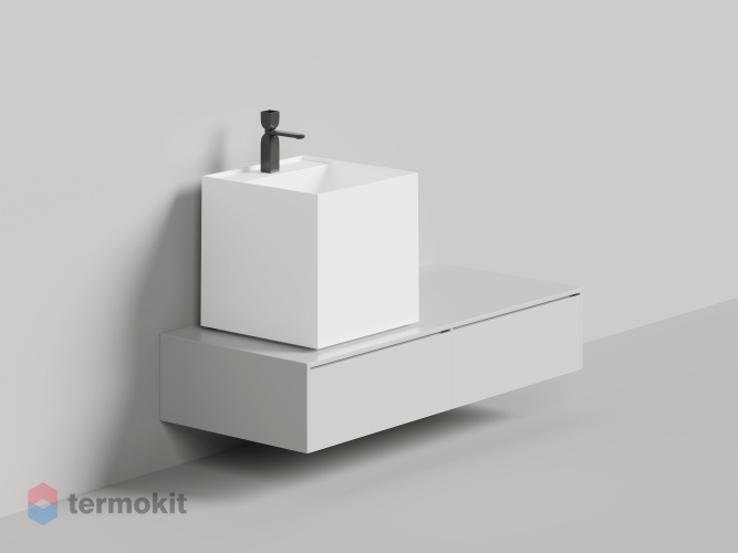 Раковина Salini ARMONIA SQUARE TOP 03 S-Stone белый матовый 130523T1M