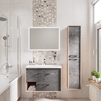 Шкаф-колонна Grossman Реал 30 подвесной веллингтон/бетон Арья 303007 УЦЕНЕННЫЙ