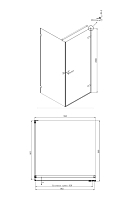 Душевой уголок Ambassador Abner 2000x1000x1000 хром правый 10011102R