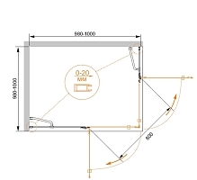 Душевой уголок Cezares Bergamo 1950x1000x1000 хром BERGAMO-W-A-2-100-C-Cr