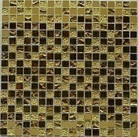 Стеклянная Мозаика Bonaparte Mirror gold (15x15x4) 30х30