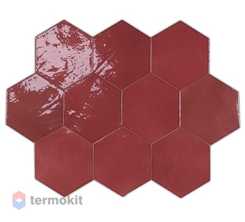 Керамическая плитка Wow Zellige Hexa Wine настенная 10,8x12,4