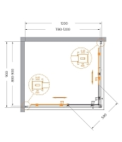 Душевой уголок Cezares Relax 304 2000x1200x900 оружейная сталь RELAX-304-AH-2-120/90-C-GM